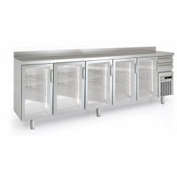 Arrire-bar rfrigr 5 portes vitres battantes et 2 tiroirs neutres CORECO