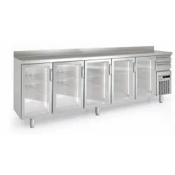 Arrire-bar rfrigr 5 portes vitres battantes et 2 tiroirs neutres CORECO FMRV-300