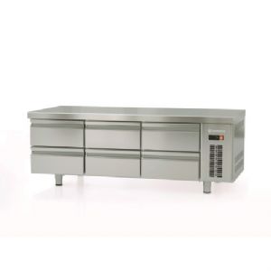 Soubassement rfrigr 6 x 1/2 tiroirs longueur 1600mm CORECO