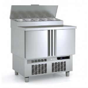 Saladette rfrigre 2 portes avec vitrine inox CORECO