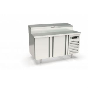 Table rfrigre de prparation pizza 2 portes avec vitrine  capot inox CORECO