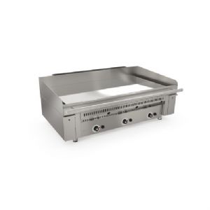 Plancha professionnelle gaz lisse chrome 3 zones MIRROR