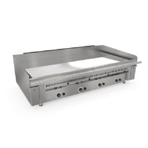 Plancha professionnelle gaz lisse chrome 4 zones MIRROR