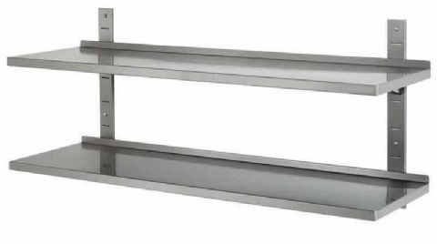 Etagère inox murale double - Longueur 1200mm Etagère inox murale double - Longueur 1200mm