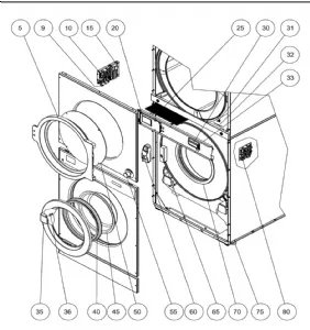 Pi�ces d�tach�es Colonnes laveuse et s�choir professionnelle PRIMUS COLAVSEC_PRIMUS
