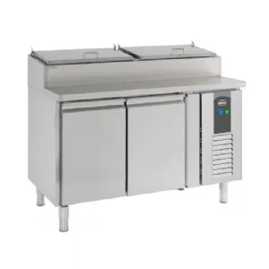 Table de pr�paration r�frig�r�e 2 portes avec vitrine inox COMBISTEEL 7450.0102