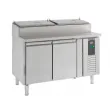 Table de pr�paration r�frig�r�e 2 portes avec vitrine inox COMBISTEEL