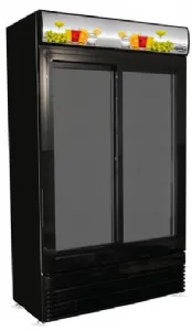 Armoire rfrigre 2 portes vitres 780 Litres Noir COMBISTEEL 7455.1398