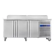 Table rfrigre de prparation pizza 3 portes avec vitrine  capot inox CUISTANCE