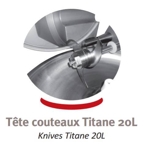 Cutter 20 litres - 2 vitesses couteaux DADAUX - TITANE 20-2 TITANE 20-2