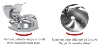 Cutter 40 litres - Variateur couteaux - 2 vitesses cuve DADAUX - TITANE 45V TITANE 45 VARIATEUR