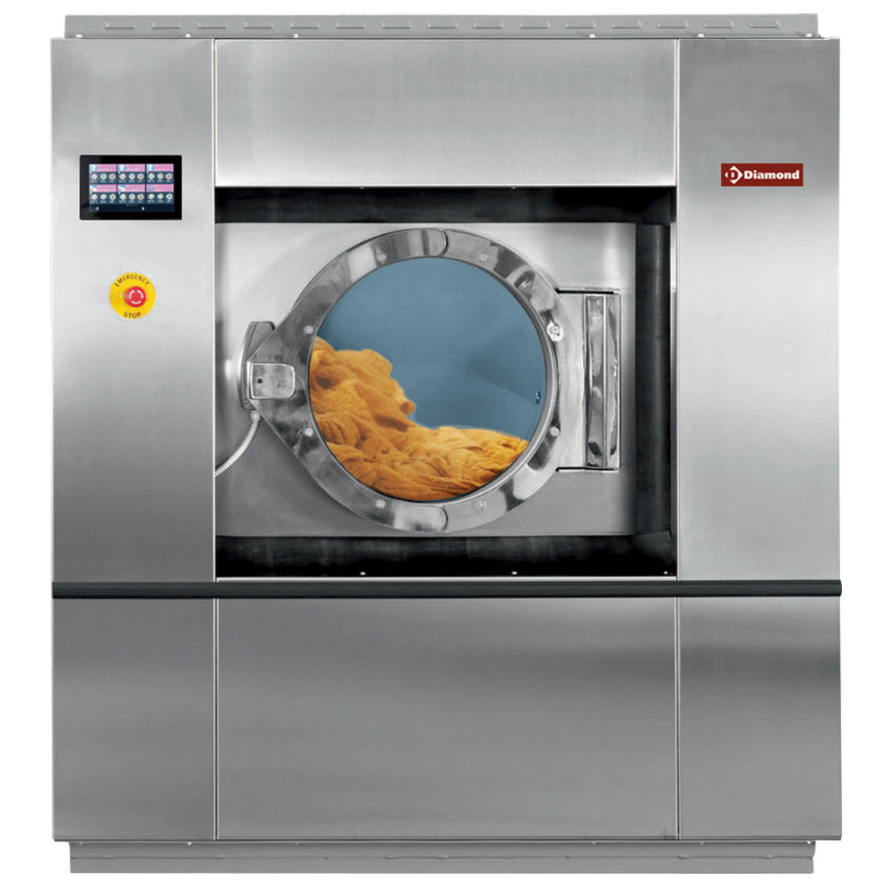 Lave linge inox industriel avec vanne de vidange 55 kg DIAMOND - DLW55-TS/D  disponible sur Chr Restauration