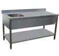 Table du chef inox cuve  gauche 1800x700mm DIAMOND - TV1871SA