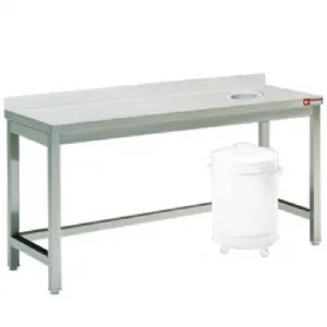 Table de travail inox avec trou vide ordures Largeur 1400mm DIAMOND - TS1470A TS1470A