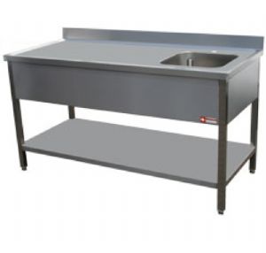 Table du chef inox cuve  droite 1400x700mm DIAMOND - TV1471DA