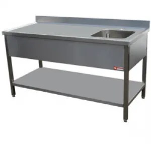 Table du chef inox cuve  droite 1400x700mm DIAMOND - TV1471DA TV1471DA