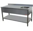 Table du chef inox cuve  droite 1800x700mm DIAMOND - TV1871DA