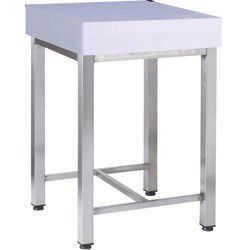 Billot polythylne sur pied inox 500x500mm DIAMOND
