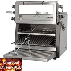 Four barbecue inox  charbon professionnel  porte relevable GN1/1 60Kg/h DIAMOND