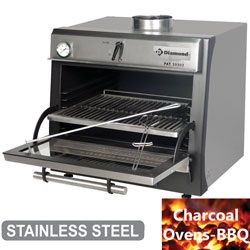 Four barbecue inox  charbon professionnel GN1/1 60Kg/h DIAMOND