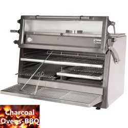 Four barbecue inox  charbon professionnel  porte relevable GN1/1 + GN2/1 20Kg/h DIAMOND
