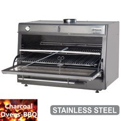 Four barbecue inox  charbon professionnel GN2/1 + GN1/1 120Kg/h DIAMOND