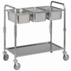 Chariot de service inox 1 niveau 3xGN1/1 Longueur 1120mm DIAMOND - CP2/311 CP2/311