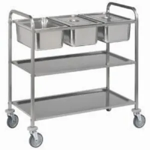 Chariot de service inox 2 niveaux 3xGN1/1 Longueur 1120mm DIAMOND - CP3/311 CP3/311