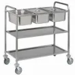 Chariot de service inox 2 niveaux 3xGN1/1 Longueur 1120mm DIAMOND - CP3/311