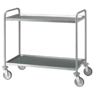 Chariot de service inox 2 niveaux Longueur 800mm DIAMOND - CR2/80B