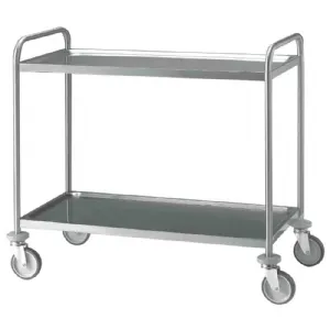 Chariot de service inox 2 niveaux Longueur 1000mm DIAMOND - CR2/100B CR2/100B