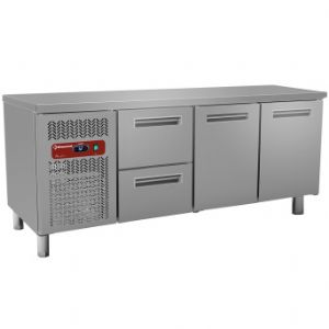 Table rfrigre positive centrale 2 portes et 2 tiroirs DIAMOND