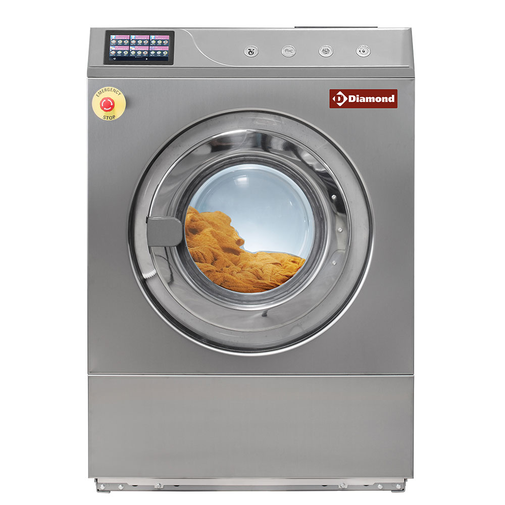 Lave linge inox à sceller 18 kg avec vanne de vidange DIAMOND - DRW18-TS/D  disponible sur Chr Restauration