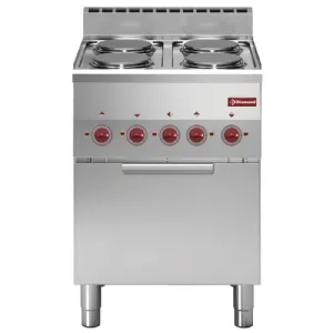Fourneau 4 plaques lectriques sur four lectrique GN2/3 DIAMOND profondeur 600mm E60/4PFV6-N