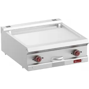 Plancha professionnelle électrique lisse en chrome 2 zones DIAMOND profondeur 700mm E7/PLCD7T-N
