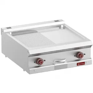 Plancha professionnelle lectrique lisse/rainure en chrome 2 zones DIAMOND profondeur 700mm E7/PMCD7T-N