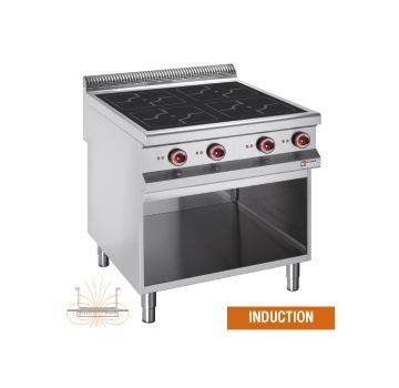 Fourneau 4 plaques induction sur baie libre DIAMOND profondeur 900mm