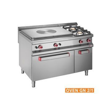 Fourneau 2 feux vifs avec plaque coup de feu sur four gaz gamme 900 DIAMOND