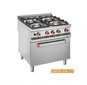 Fourneau 4 feux vifs sur four gaz gamme 900 DIAMOND G9/4BF8