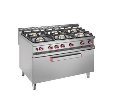Fourneau 6 feux vifs sur grand four gamme 900 DIAMOND