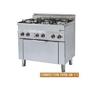 Fourneau 5 feux vifs gaz sur four lectrique GN1/1 DIAMOND profondeur 600mm