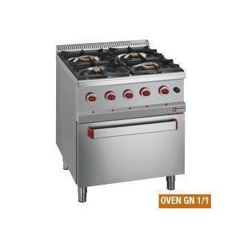 Fourneau 4 feux vifs sur four lectrique GN1/1 DIAMOND