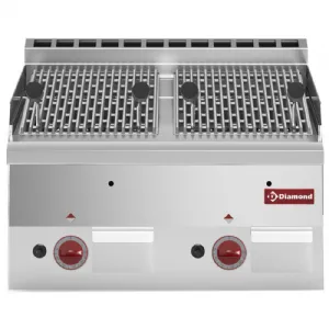 Grill charcoal pierres de lave double DIAMOND profondeur 600mm G60/GPL6T-N