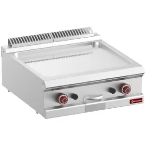 Plancha professionnelle gaz lisse en chrome 2 zones DIAMOND profondeur 700mm G7/PLCD7T-N