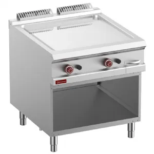 Plancha professionnelle gaz lisse en chrome 2 zones sur baie libre DIAMOND profondeur 900mm G9/PLCA8-N
