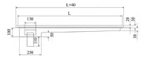 Caniveau de sol vacuation latrale 1200x300mm DIAMOND - GS123G GS123G