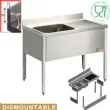 Plonge inox 1 bac gouttoir  droite 1200x600mm DIAMOND - L1210D/6-KD L1210D/6-KD