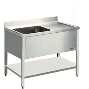 Plonge inox 1 bac avec gouttoir  droite 1400x700mm DIAMOND - L1411D L1411D