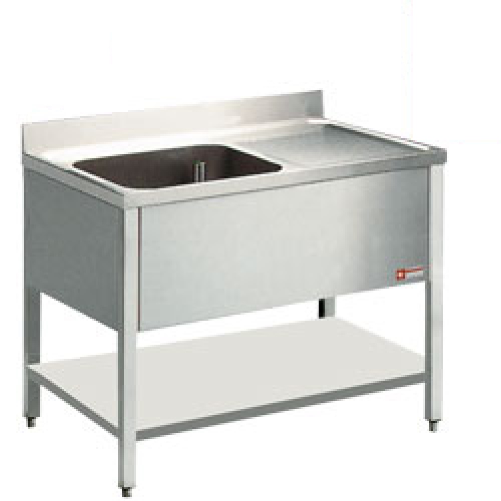 EVIER INOX 1BAC ET DEMI AVEC EGOUTTOIR