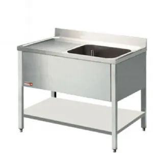 Plonge inox 1 bac avec gouttoir  gauche 1200x600mm DIAMOND - L1211S/6 L1211S/6